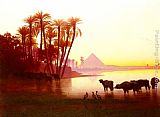 Nile Canvas Paintings - Along The Nile